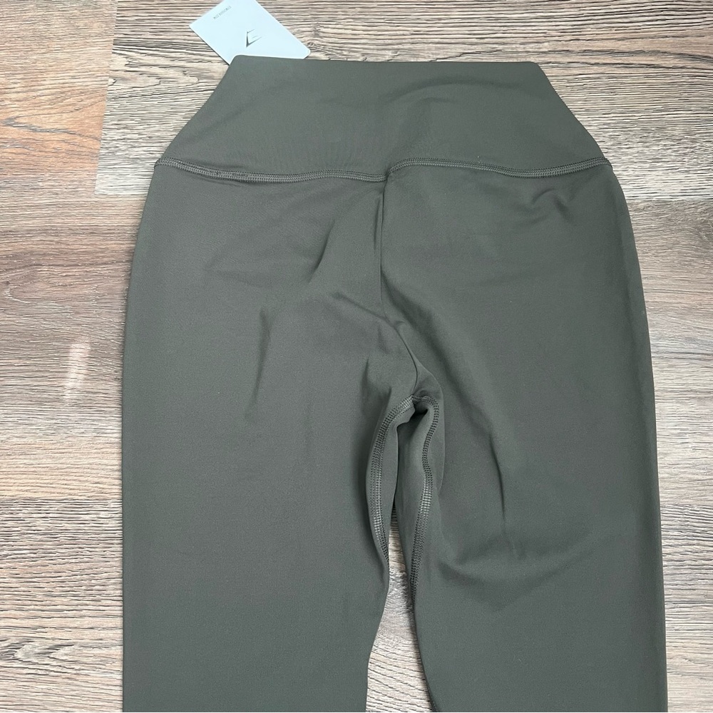 Gymshark Ribbon Ankle Olive Green Leggings - Picture 9 of 10